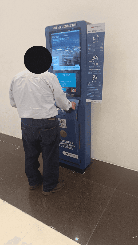 Totem de autoatendimento observado na loja Shopping Center Norte